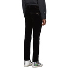 Nudie Jeans Black Denim and Velvet Adam Trousers