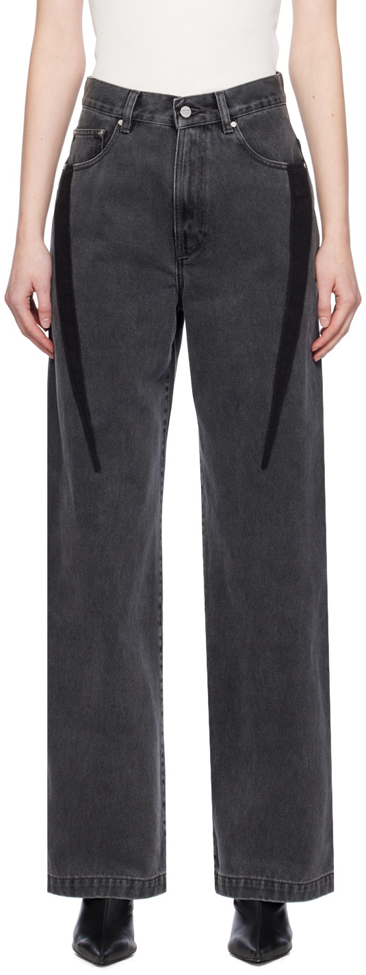 Dion Lee Black Slouchy Darted Jeans