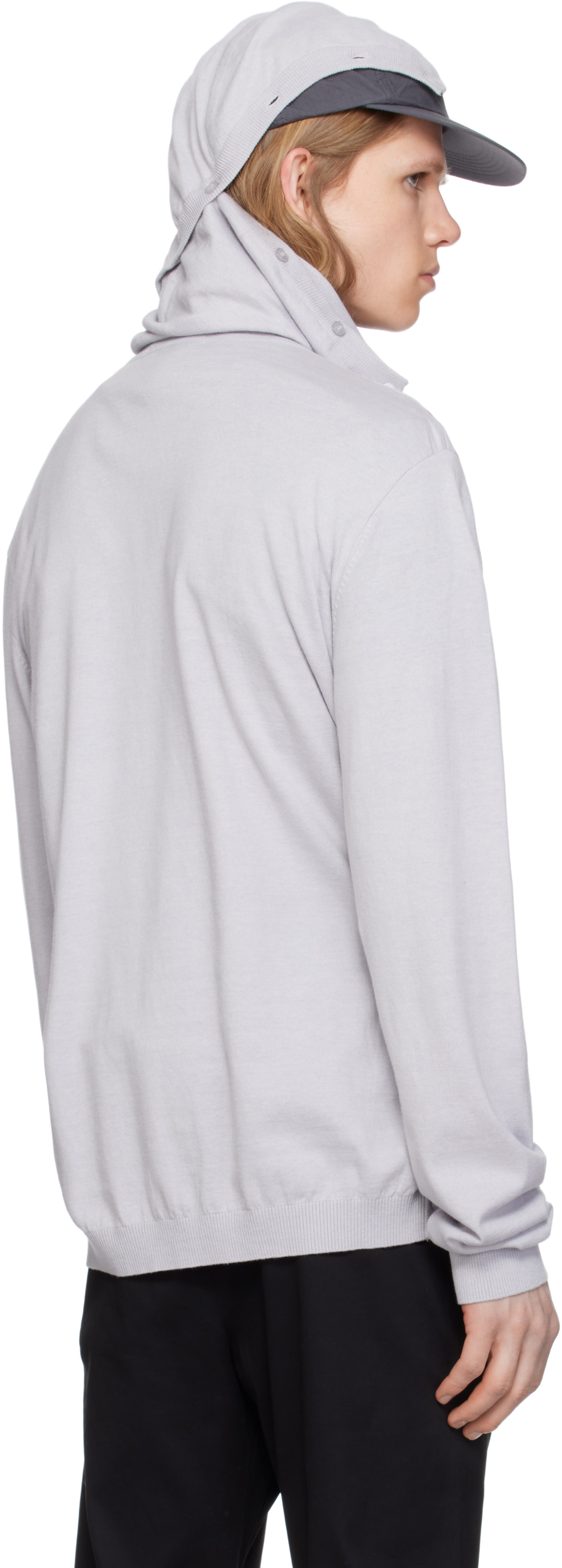POST ARCHIVE FACTION (PAF) Gray 8.0 Knit Center Hoodie