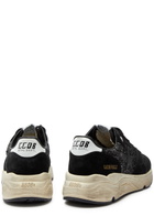 Golden Goose Running Sole Suede Sneakers Black And White