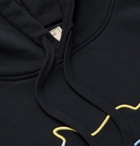 Maison Kitsuné - Logo-Embroidered Loopback Cotton-Jersey Hoodie - Black