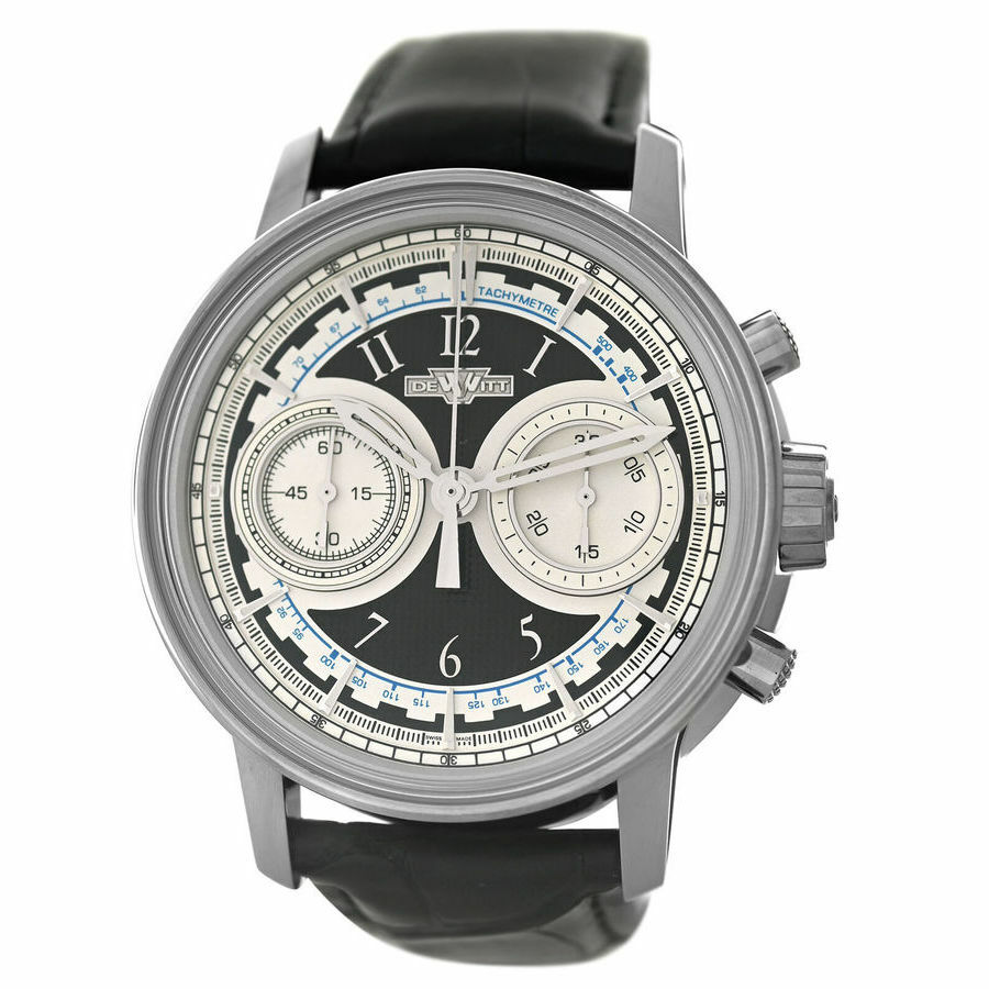 DeWitt Chronostream II Academia Chronograph Automatic Black Dial Mens Watch AC.CHR.002