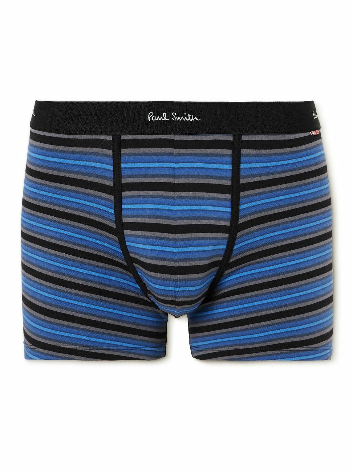 Paul Smith - Long-Length Striped Stretch-Cotton Boxer Briefs - Blue ...