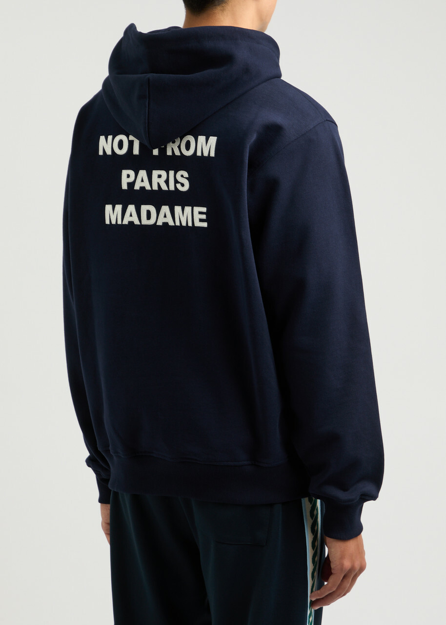 パーカー・フーディ Drole De Monsieur NFPM Printed Hoodie Navy HO101-NYNAVY DRÔLE DE Monsieur Nfpm Printed Hooded Cotton Sweatshirt Navy