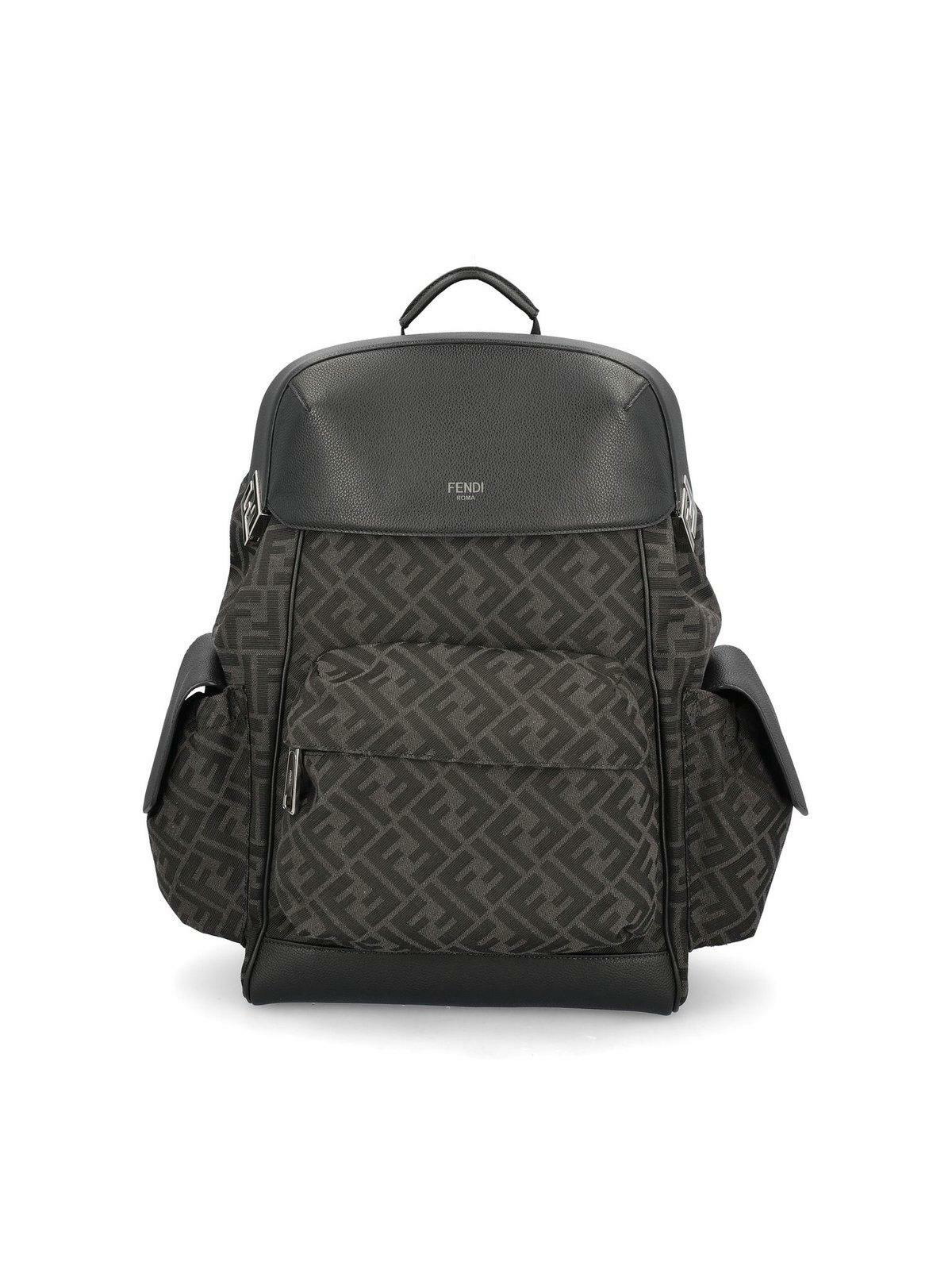 バックパック・リュック Fendi Ff Coated Canvas And Smooth Leather Backpack FENDI - Leather-Trimmed Monogrammed Coated-Canvas Backpack Fendi