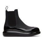 Alexander McQueen Black Glossy Chunky Chelsea Boots