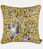 Fornasetti Civette silk and cotton-blend cushion