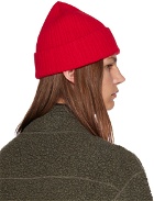 Drake's Red Ribbed Beanie