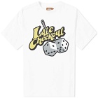 Late Checkout Fluffy Dice T-Shirt in White