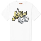 Late Checkout Fluffy Dice T-Shirt in White