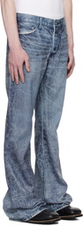 COÛT DE LA LIBERTÉ Navy Jimmy Ecru Twill Flare Jeans