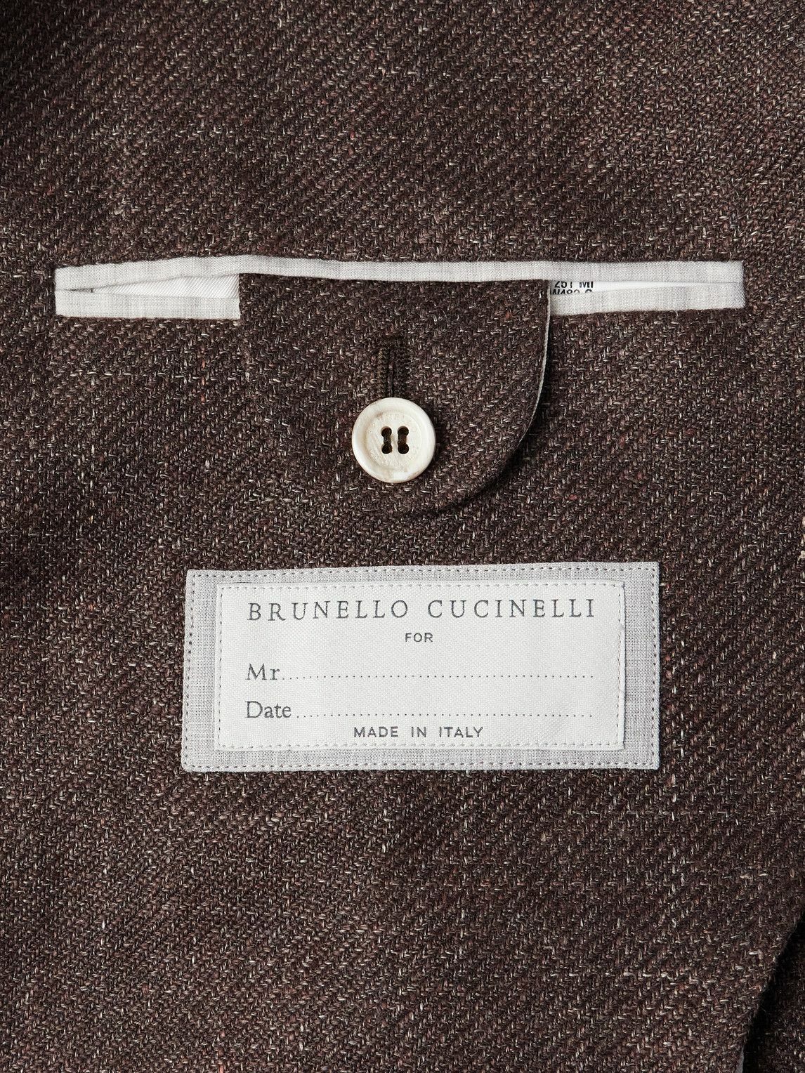 Brunello Cucinelli - Linen, Wool and Silk-Blend Blazer - Brown