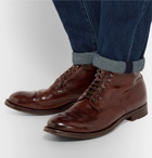 Officine Creative - Anatomia Burnished-Leather Derby Boots - Men - Dark brown