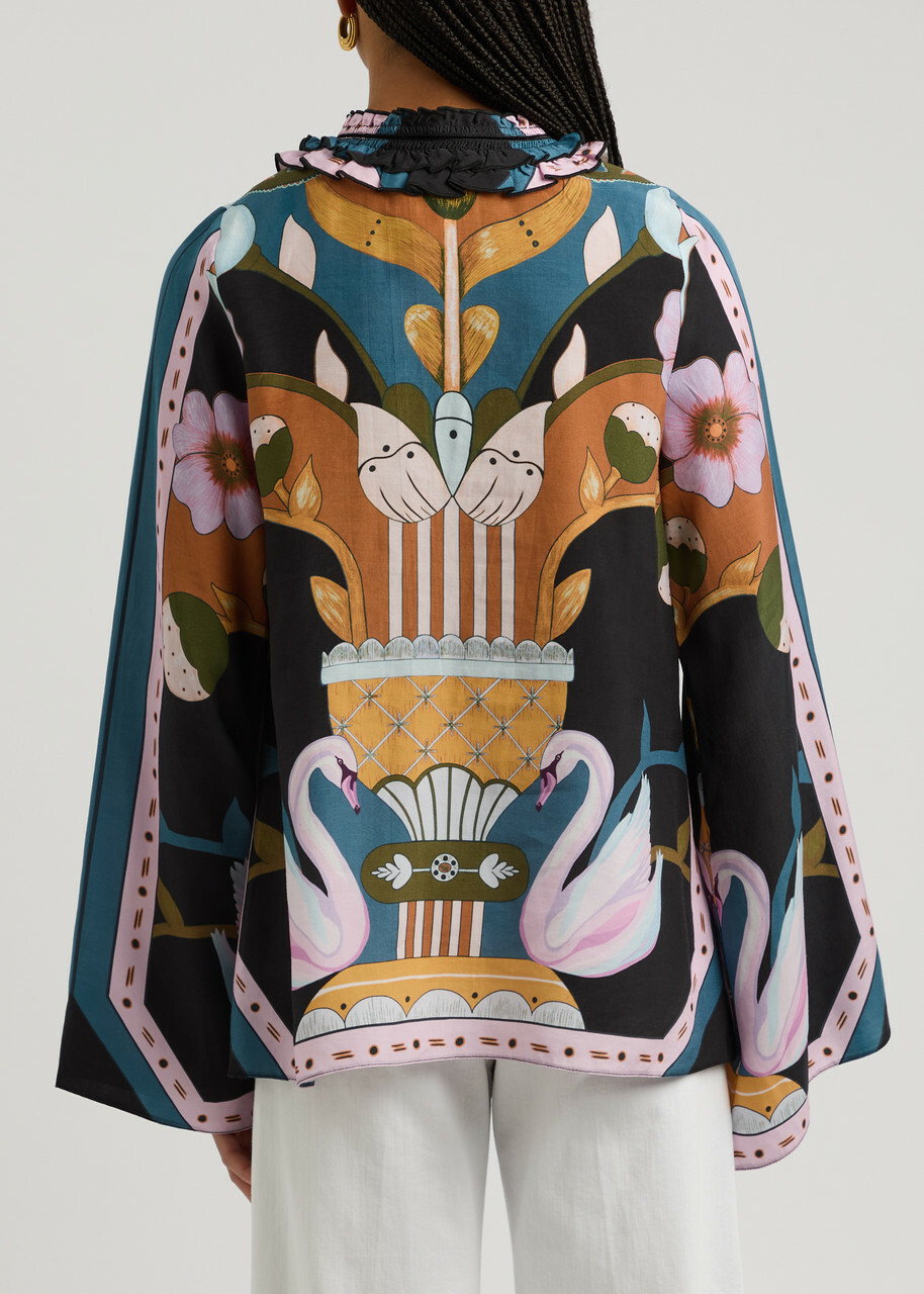 Lug Von Siga Tess Floral-print Satin Blouse Multicoloured