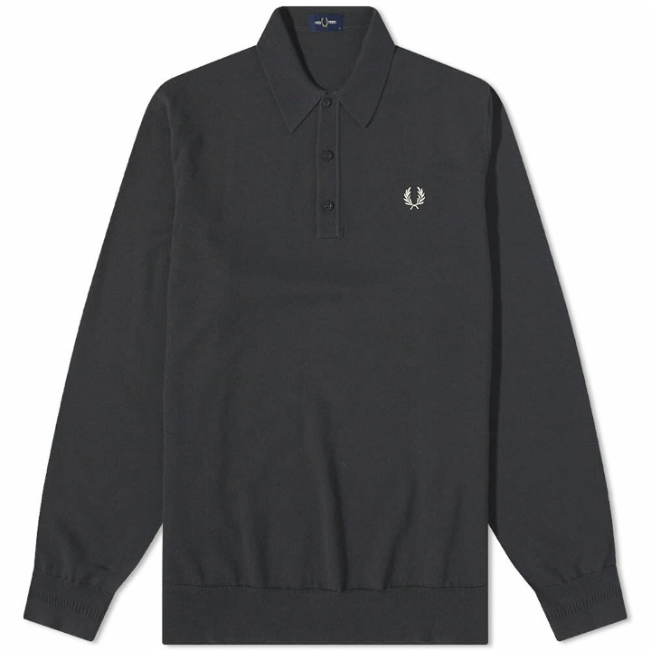 Photo: Fred Perry Authentic Men's Long Sleeve Knit Polo Shirt in Night Green
