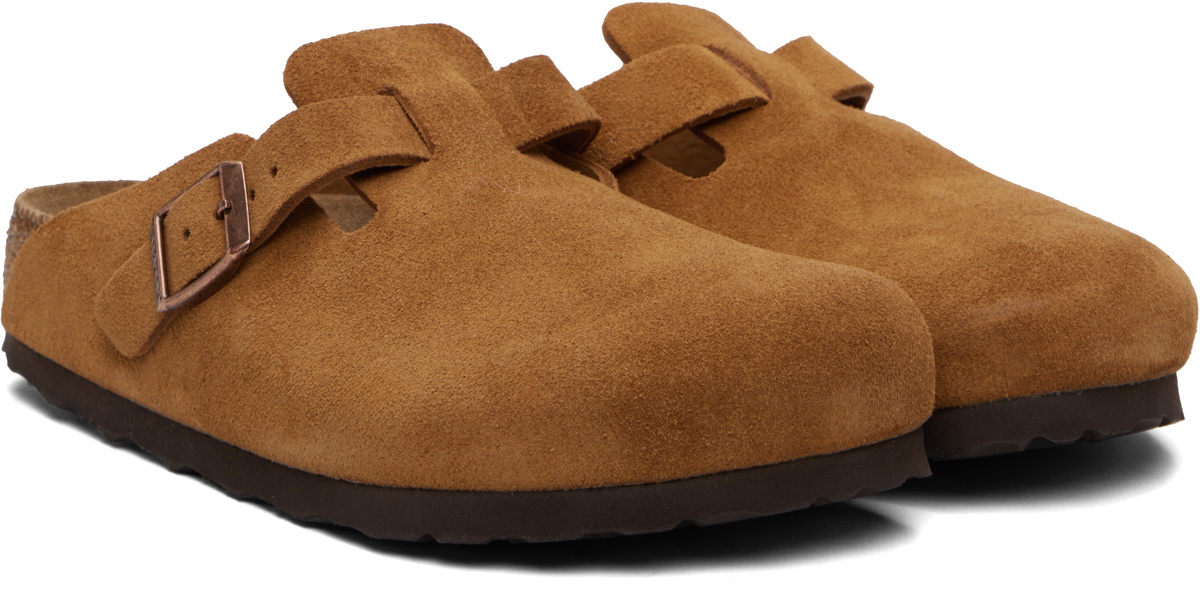 Birkenstock Tan Regular Boston Soft Footbed Slip-on Loafers