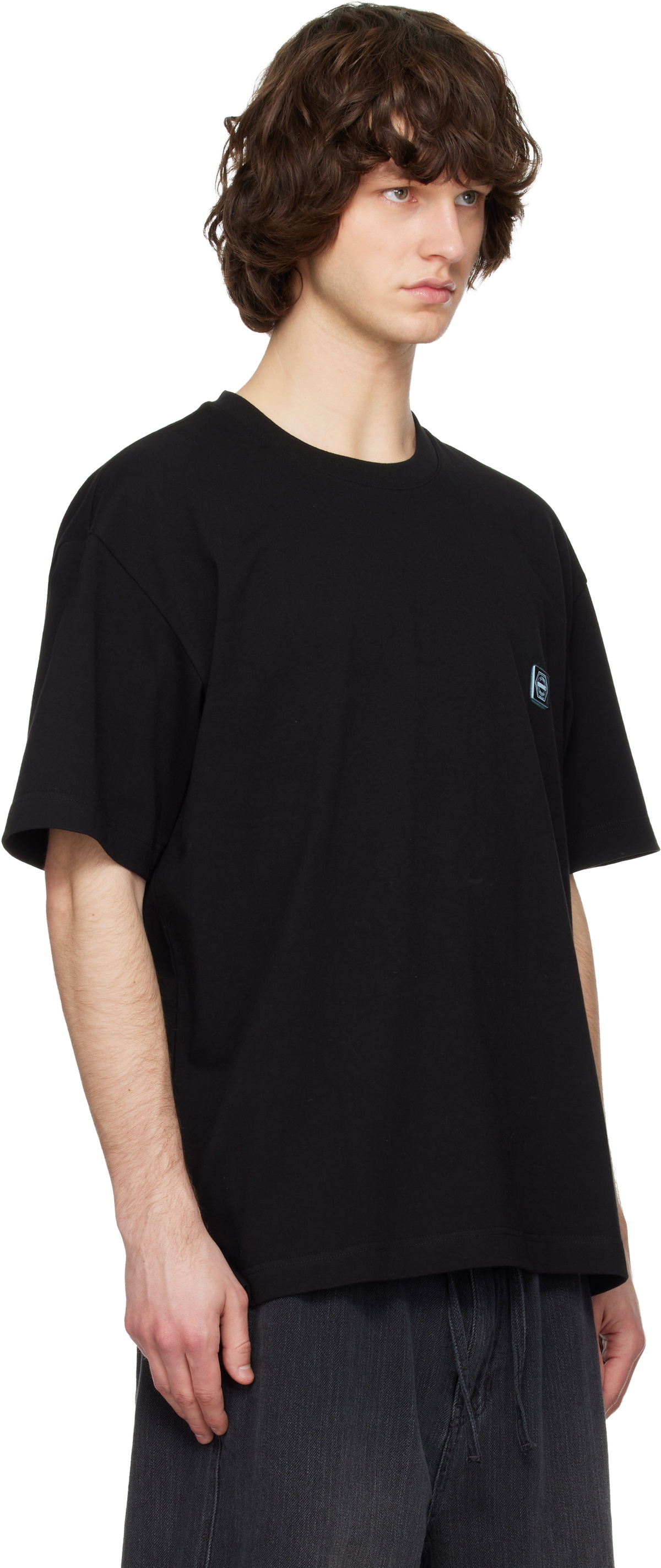 Solid Homme Black Butterfly Graphic Short-Sleeve T-shirt