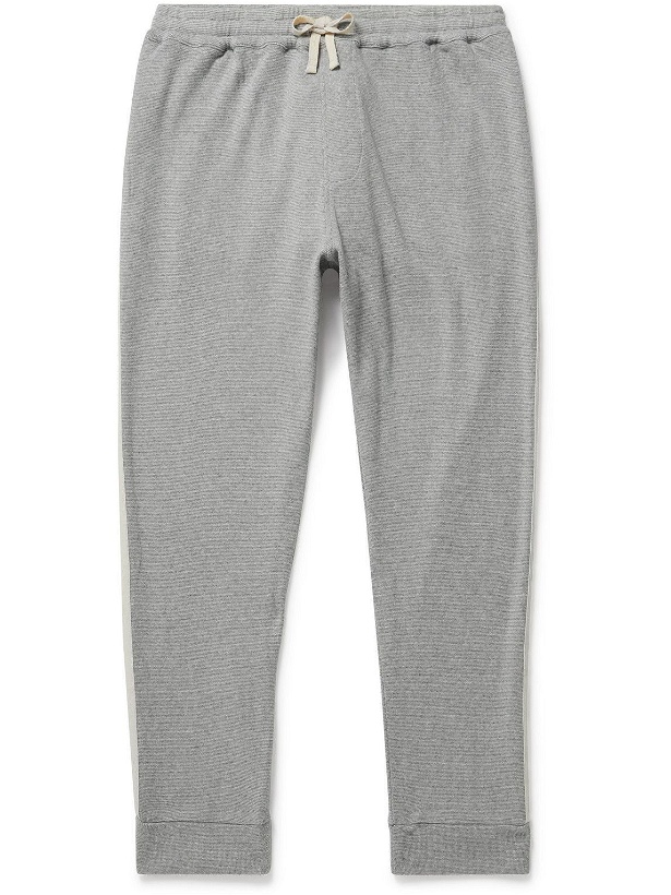 Photo: Oliver Spencer Loungewear - Slim-Fit Striped Cotton-Jersey Sweatpants - Gray