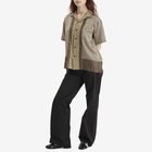 TOGA ARCHIVES Women's TOGA High Twist Twill Short Sleeve Shirt in Khaki