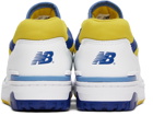 New Balance White & Yellow 550 Sneakers