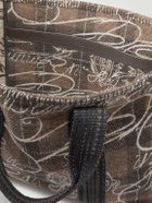 Berluti - Leather-Trimmed Scritto Checked Jacquard Tote Bag
