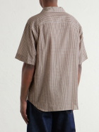 Auralee - Camp-Collar Checked Cotton Shirt - Brown