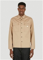Triangle Plaque Military Shirt in Beige