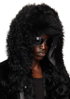Moose Knuckles Black Efna Shearling Pilot Hat