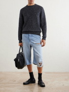 Acne Studios - Wide-Leg Distressed Denim Shorts - Blue