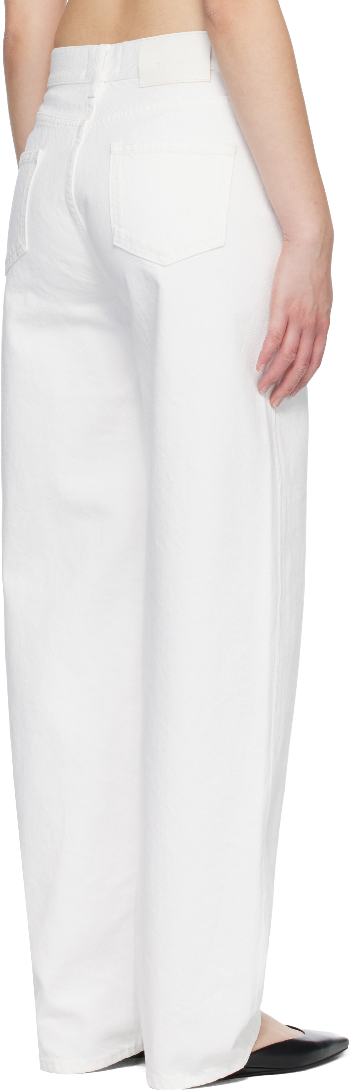 Loulou de Saison White SAMUR LDS Organic Denim Boyfriend Jeans