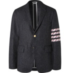 Thom Browne - Navy Slim-Fit Unstructured Striped Donegal Wool-Tweed Blazer - Blue