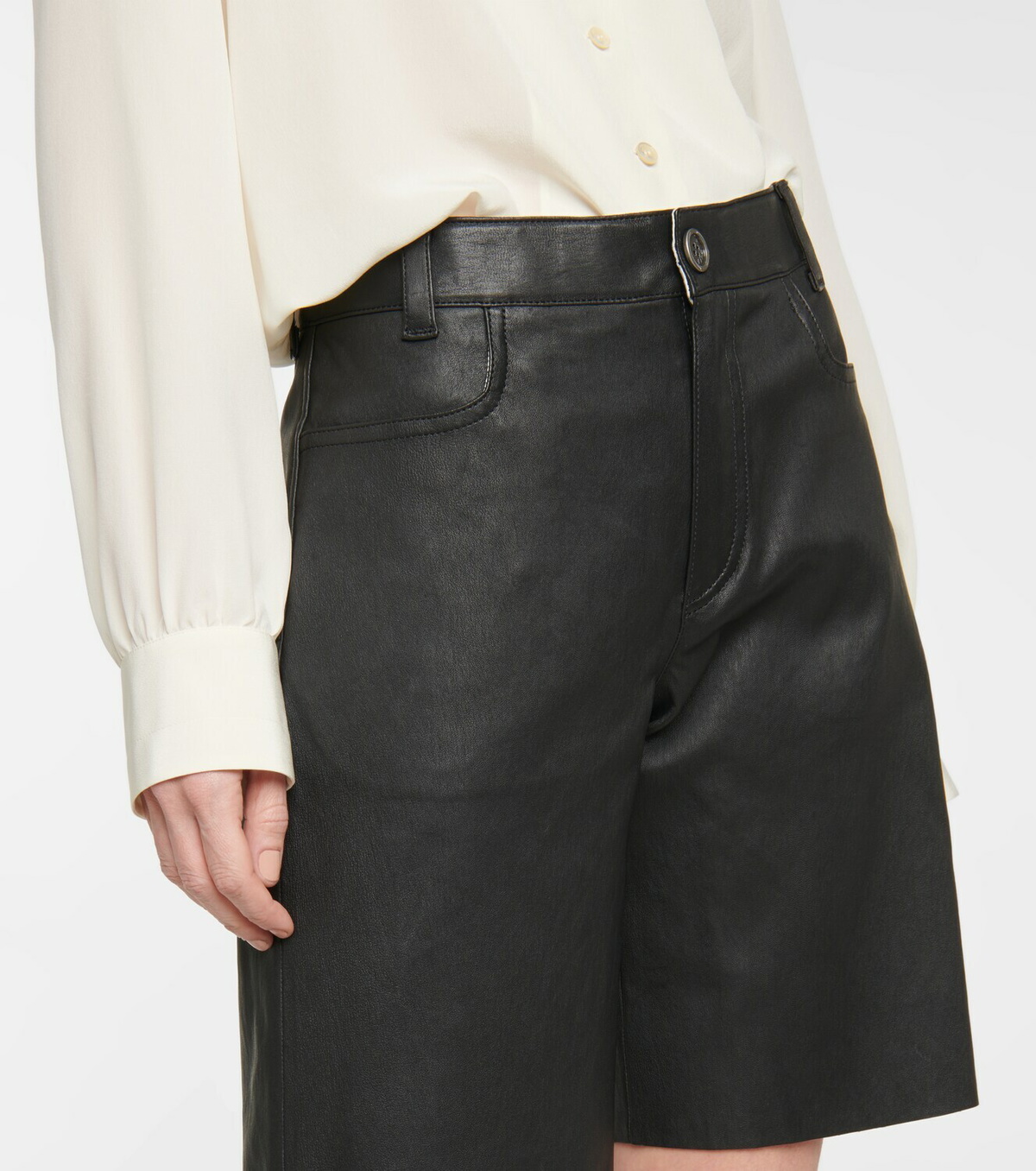 Stouls Sofiane leather Bermuda shorts