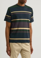 Oliver Spencer Striped-print Cotton T-shirt Purple