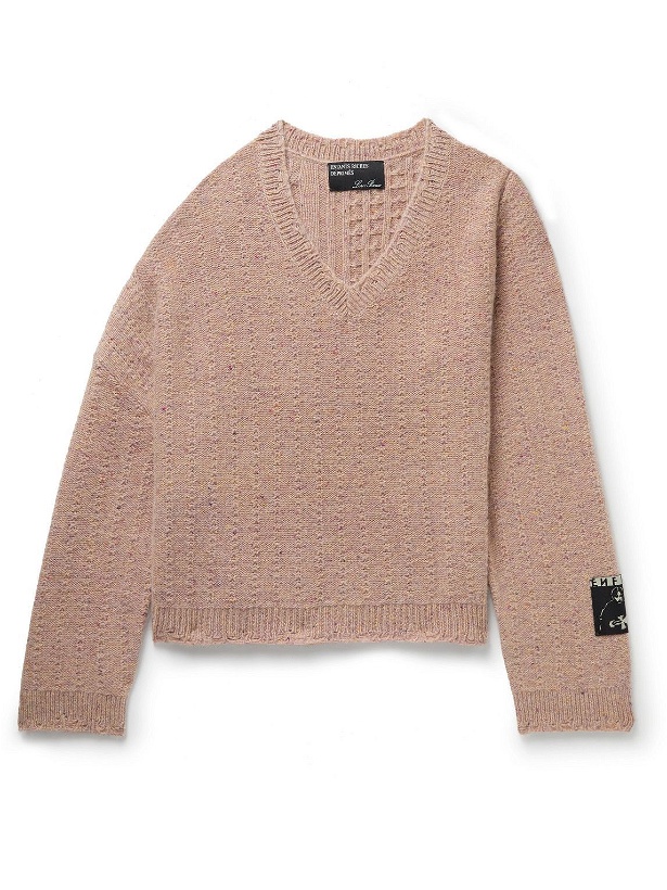 Photo: Enfants Riches Déprimés - Loro Piana Logo-Appliquéd Cable-Knit Cashmere Sweater - Pink