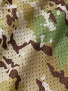 John Elliott - Practice Wide-Leg Camouflage-Print Mesh Drawstring Shorts - Green