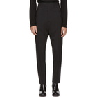 Rick Owens Black Wool Cargo Trousers