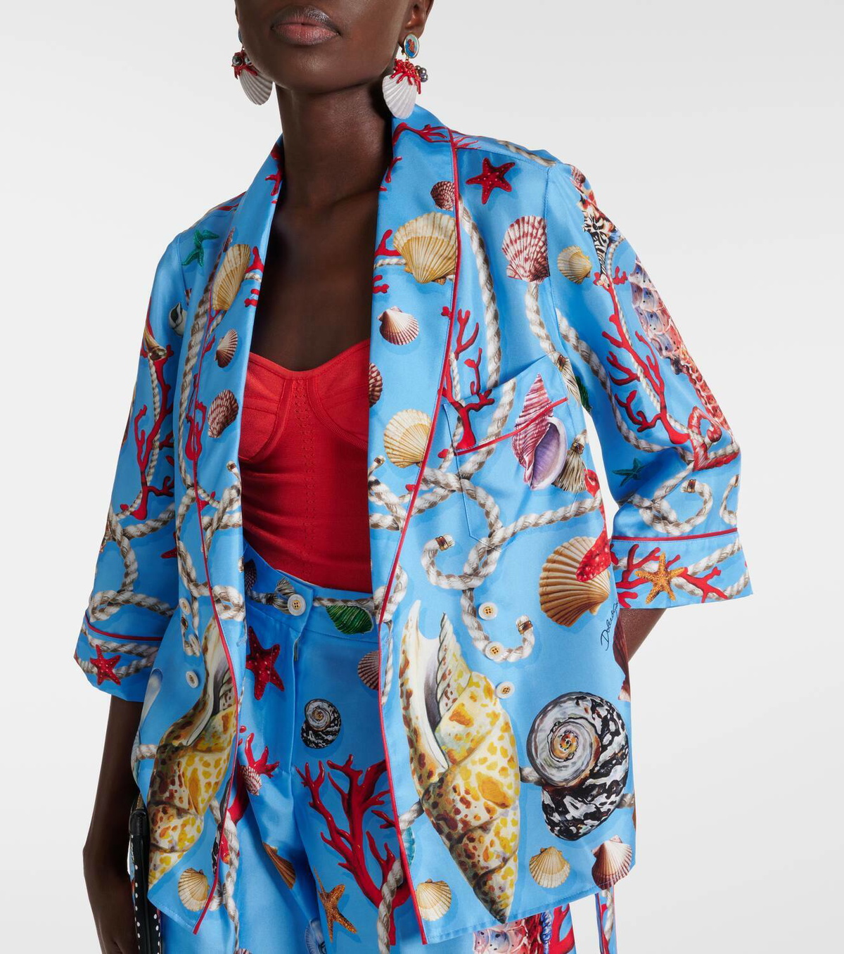 Dolce&Gabbana Capri printed silk beach cover-up