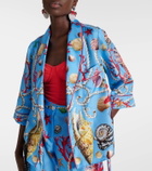 Dolce&Gabbana Capri printed silk beach cover-up