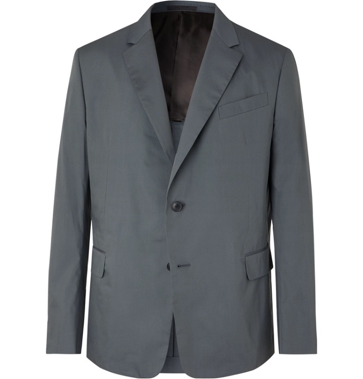 Photo: Valentino - Unstructured Cotton and Silk-Blend Blazer - Gray