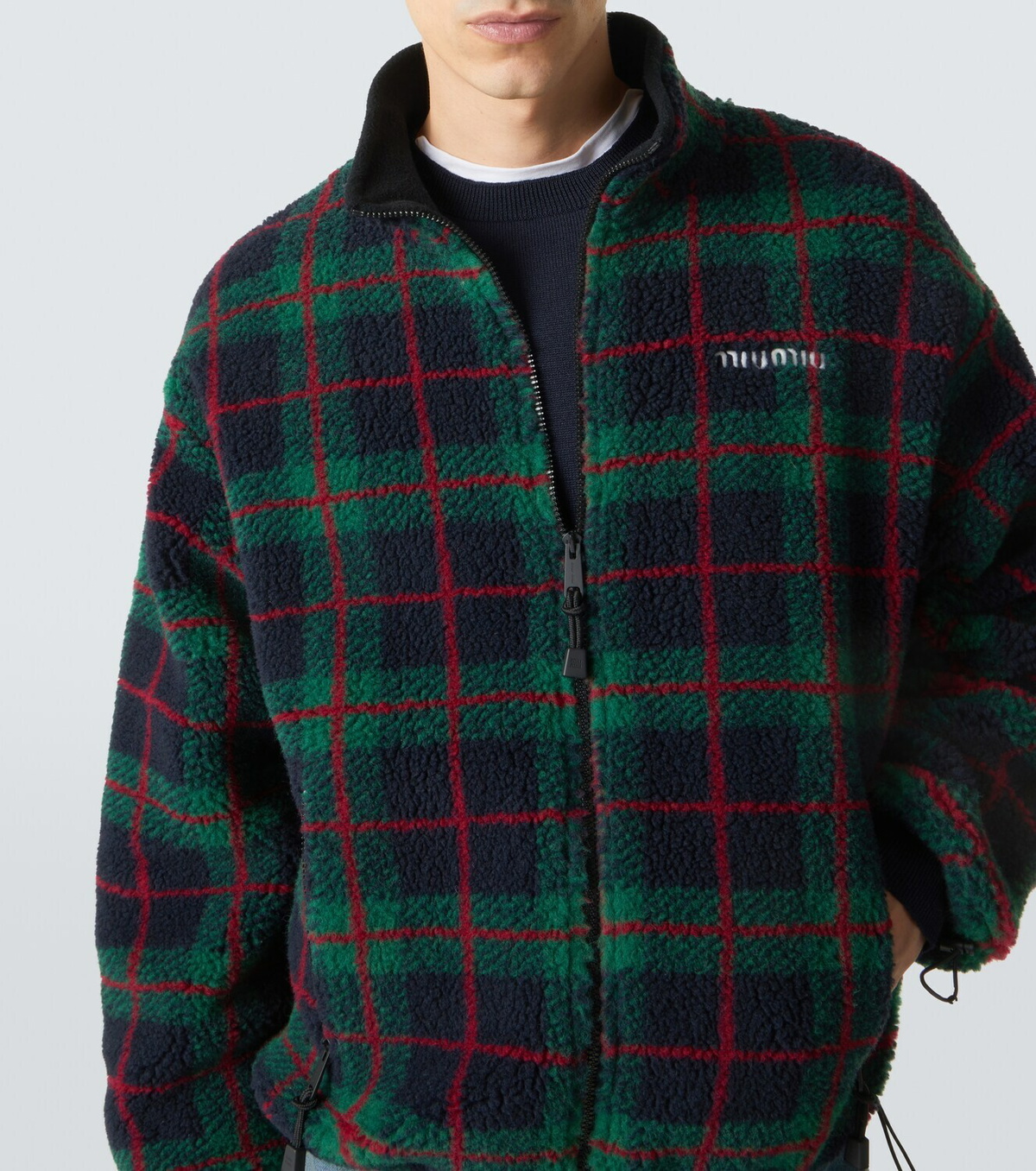 Miu Miu Checked teddy jacket