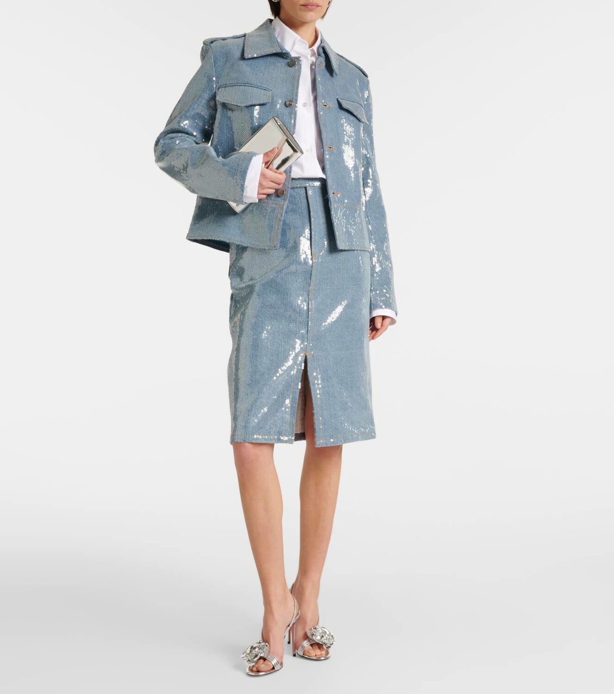 Xu Zhi Sequined denim jacket