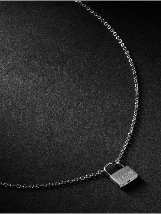 Photo: Maria Tash - Padlock 14-Karat White Gold Necklace