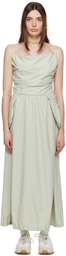 OPEN YY Green Gathered Midi Dress