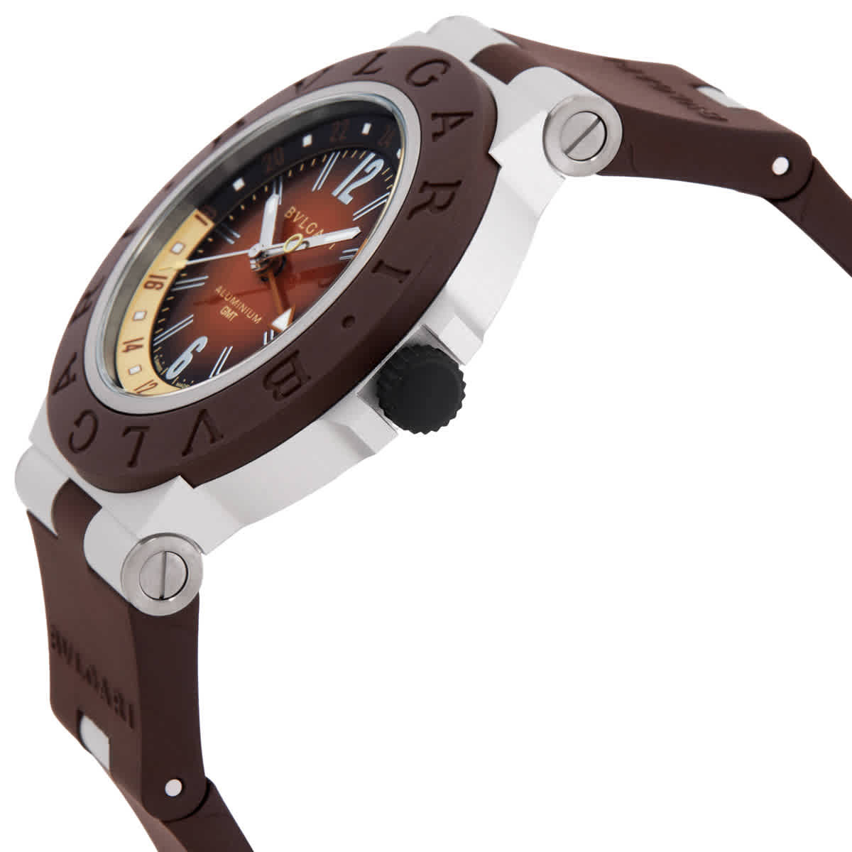 Bvlgari Aluminium X Fender Automatic Brown Dial Mens Watch 104117