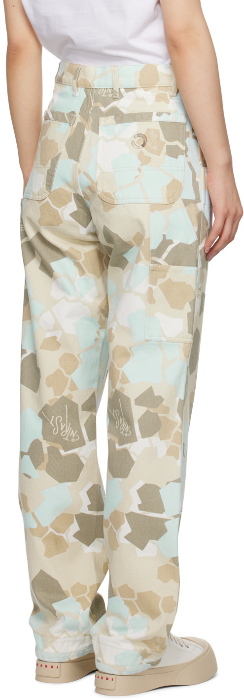 Objects IV Life Beige & Blue Camouflage Jeans
