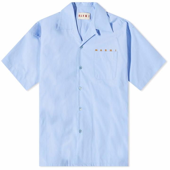 Photo: Marni Men's Logo Vactaion Shirt in Iris Blue