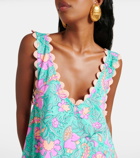 Juliet Dunn Colorblocked cotton poplin minidress