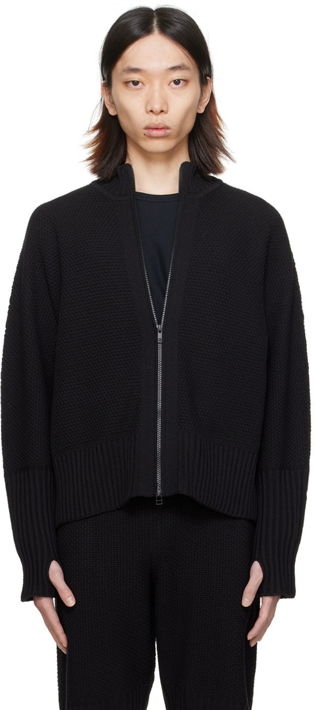 HOMME PLISSÉ ISSEY MIYAKE Black Rustic Knit Sweater Homme Plisse Issey ...