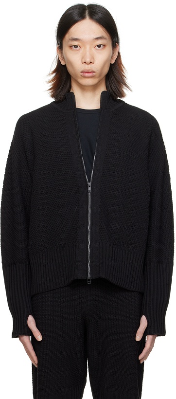 Photo: HOMME PLISSÉ ISSEY MIYAKE Black Rustic Knit Sweater