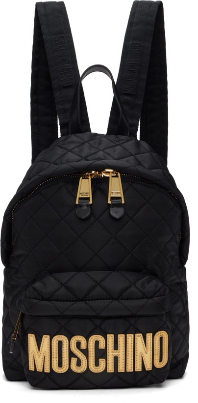 Photo: Moschino Black Mini Quilted Backpack